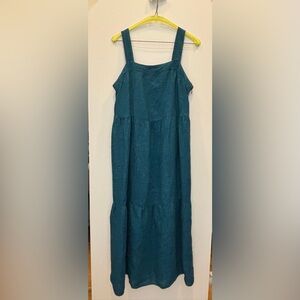 Eileen Fisher XS Organic Linen Tiered Sleeveless Maxi Dress